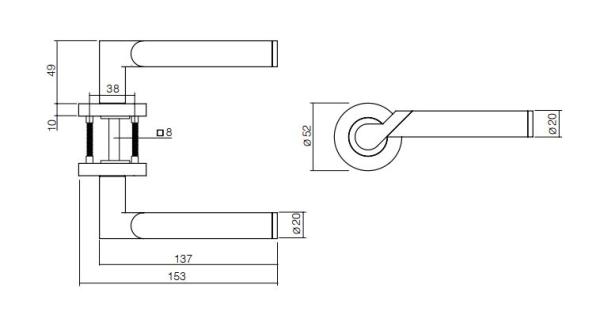 ProGriff TD-Sonja II auf Rosette–Chrom/Nickel matt